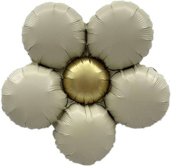 К Мини фигура Цветок Ромашка (надув воздухом) Кремовый Сатин 18''/46 см.