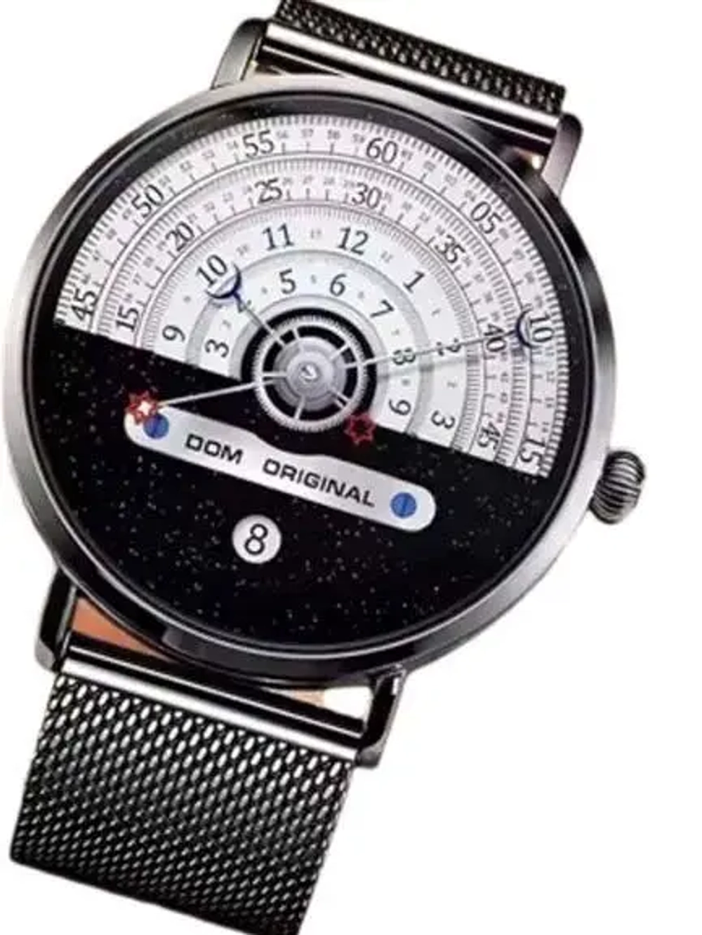 Часы наручные кварцевые DOM на металлическом ремешке, черный W8690-01