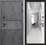 Дверь Входная Лабиринт INFINITY С зеркалом Панорама Белый софт