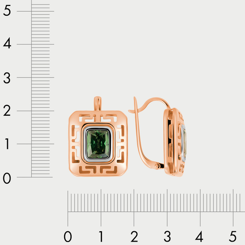 Женские серьги из розового золота 585 пробы с фианитами (арт. 20573с2)
