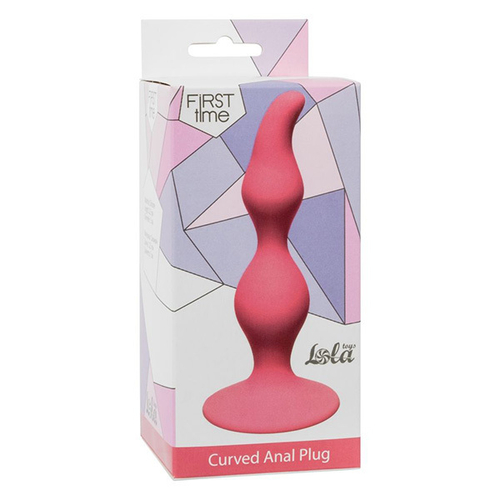 Розовая анальная пробка 12,5см Lola Games First Time Curved Anal Plug Pink 4105-01Lola
