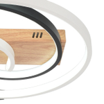 Потолочный светодиодный светильник 67Вт, 2500лм, 3000-6000K, Ra>80, плавная регулировка мощности, изменение цветовой температуры, ночник, пульт, металл/силикон, черный/дерево