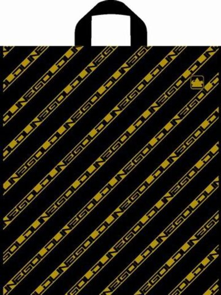 Пакет 44*40см (43мк) с петлевой ручкой "Золотая полоса" ПНД