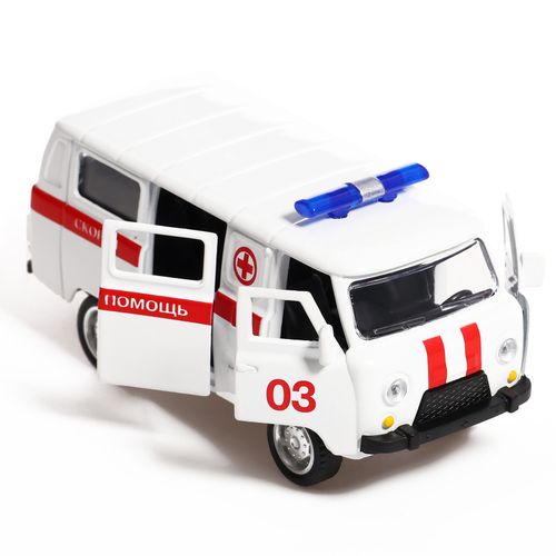 Машина металлическая «УАЗ 3962. Скорая помощь», инерция, 1:24, свет и звук