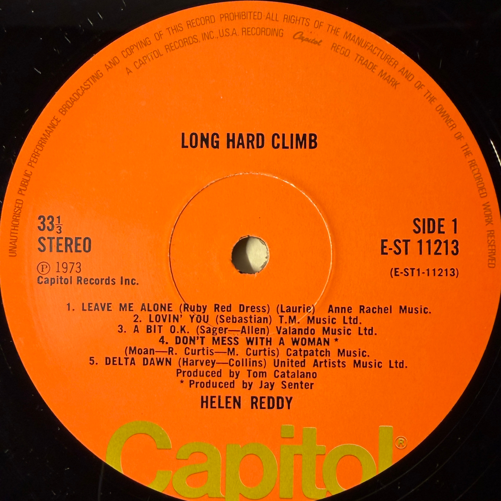 Helen Reddy ‎– Long Hard Climb (Англия 1973г.) Promo