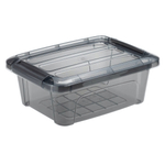 Ящик для хранения с замками КИП 1,2 л 195x145x80 чёрный прозрачный