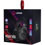 LORGAR Noah 500, Wireless Gaming headset with microphone, JL7006, BT 5.3, battery life up to 58 h (1000mAh), USB (C) charging cable (0.8m), 3.5 mm AUX cable (1.5m), size: 195*185*80mm, 0.24kg, black