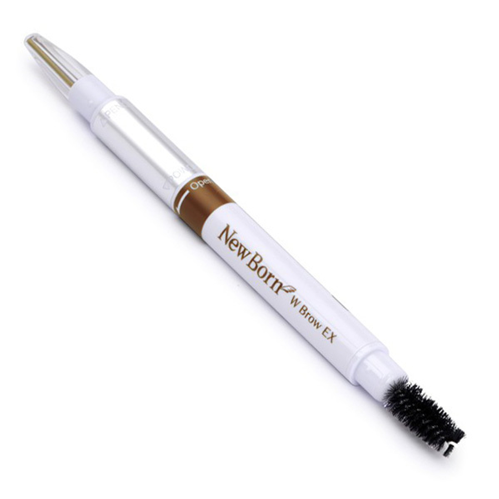 Подводка для бровей 3в1 (карандаш + пудра + щеточка) тон B6 Коричневый Sana New Born W Brow EX