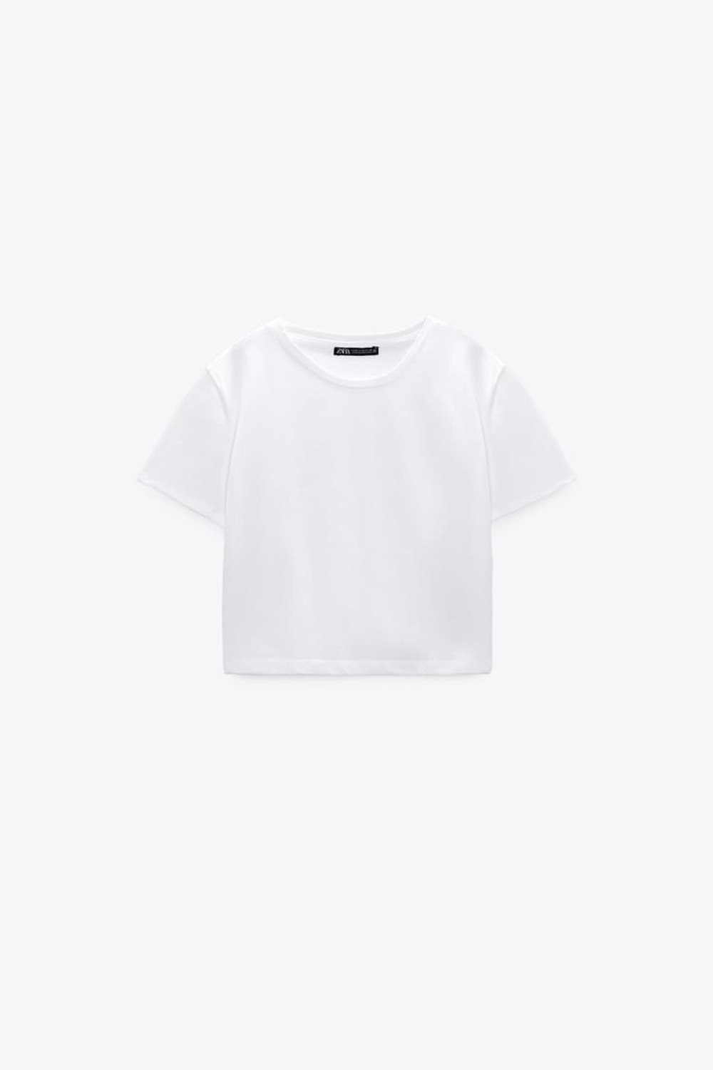 ZARA УКОРОЧЕННАЯ ФУТБОЛКА, БЕЛЫЙ