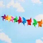 Ветрячок d-21 см «Весеннее Настроение» 10 шт на веревке 10м цвета микс