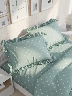 Декоративная наволочка с рюшами, оборками "Николь" 50х70 см, 1 шт, без молнии