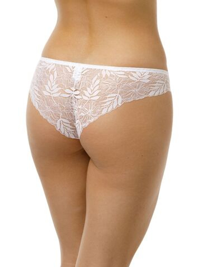 Трусики-бразилиана с эластичным кружевом (Размер: 44) (Цвет: белый)