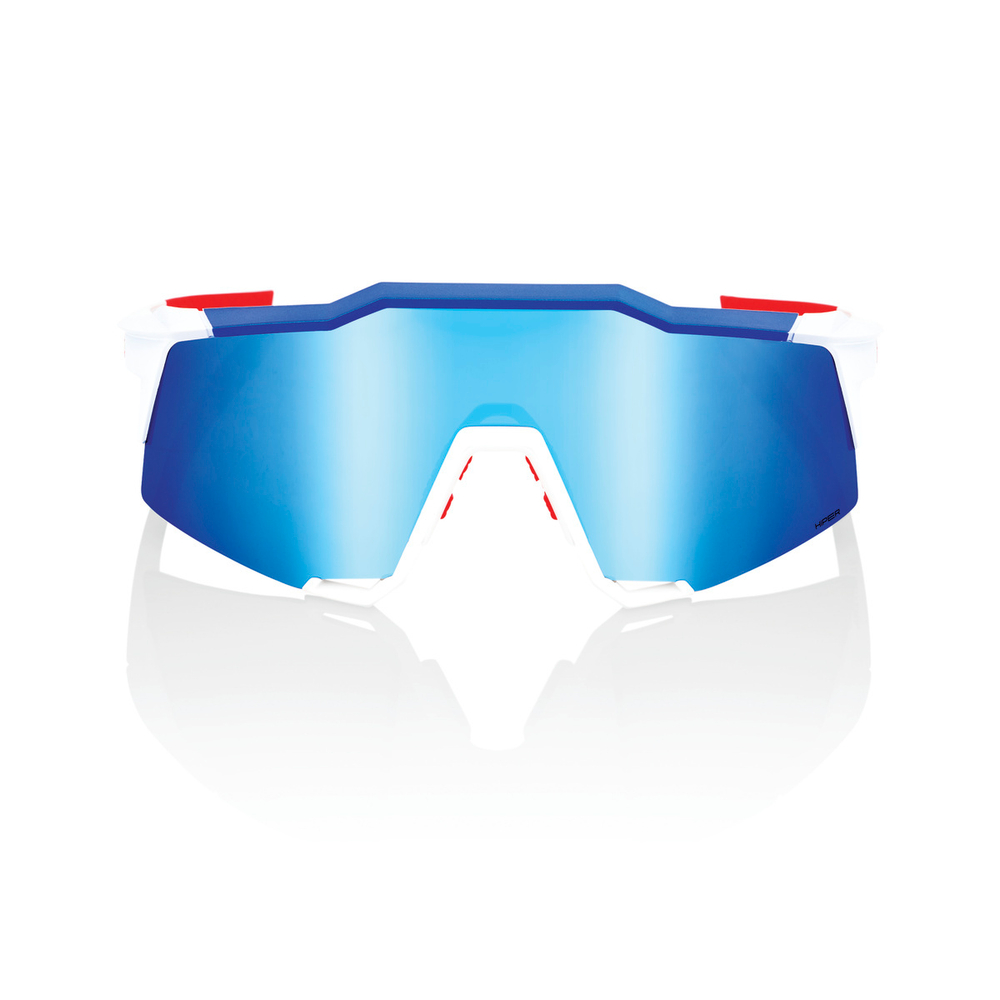 Спортивные очки 100% Speedcraft / TotalEnergies Team Matte White/ / Metallic Blue HiPER NL Mirror Lens