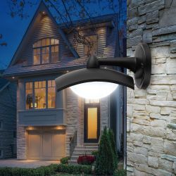 Садово-парковый светильник ЭРА ДБУ 07-8-004 Дели 4 черный 4 гранный настенный IP44 светодиодный 8Вт 6500K | Садово-парковые светильники