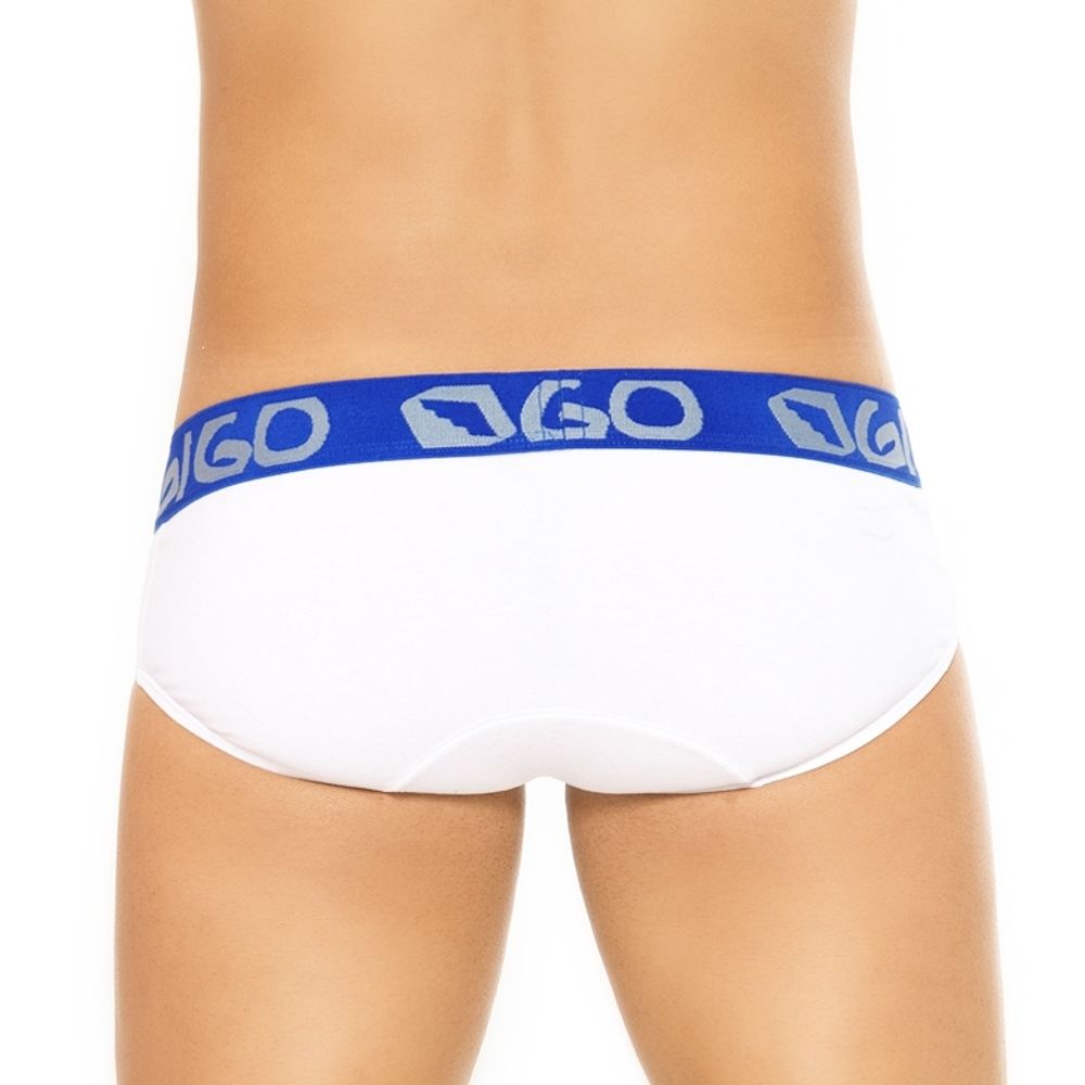 Мужские трусы брифы белые Gigo Reflective White