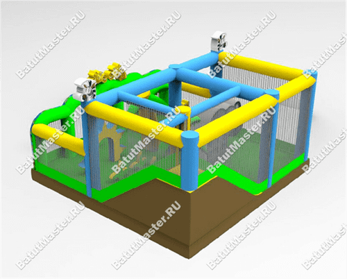 Коммерческий надувной батут "Законы джунглей макси"