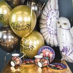 Шар (12''/30 см) С Днем Рождения! (HP), Черный/Золото, хром, 2 ст, 25 шт.