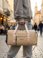 Сумка спортивная QOZA Limited Edition, бежевая, 21 л