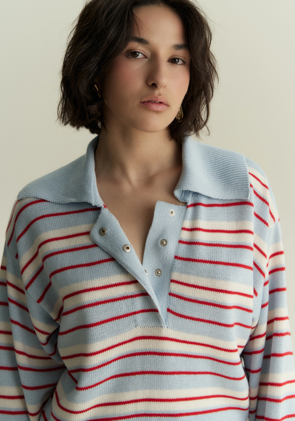 Поло укороченное в полоску 1’1’26