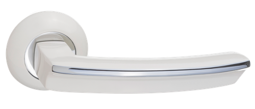 Ручка круг Ренц Ровиго, цвет белый/хром ЦАМ (гарантия - 10 лет)