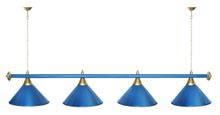 Лампа STARTBILLIARDS 4 пл. (плафоны красные,штанга золотая,фурнитура золото)