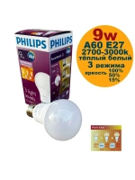 Светодиодная LED лампа А60 E27 9W ДИММИРУЕМАЯ тёплая