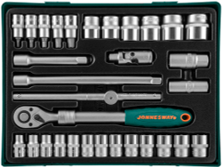 S04H4131SP Набор торцевых головок 1/2"DR с аксессуарами в ложементе 370x370 мм, 31 предмет