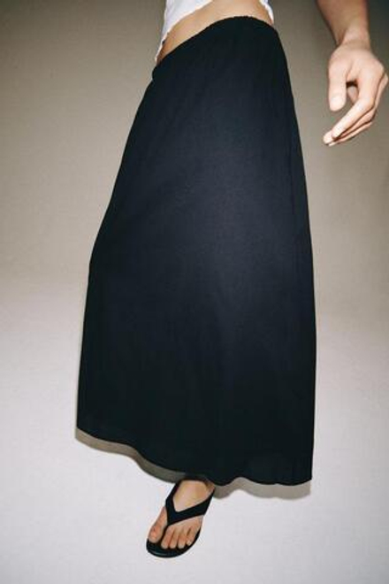 ZARA ДЛИННАЯ ЮБКА — ZW COLLECTION, ЧЕРНЫЙ