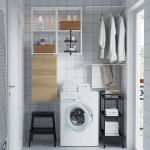 Комбинация для ванной - IKEA ENHET, 80х32х150 см, белый/имитация дуба, ЭНХЕТ ИКЕА