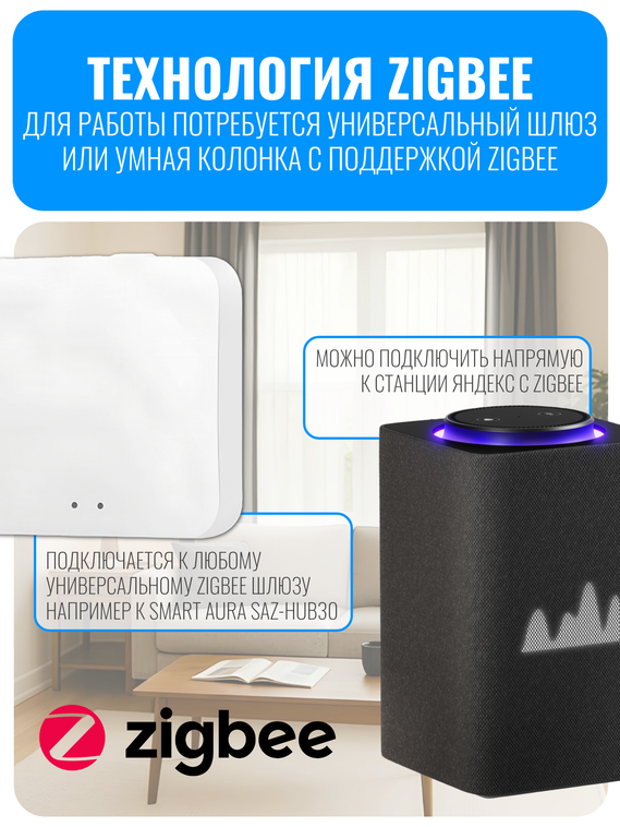 Умный сенсорный ZigBee выключатель Smart Aura