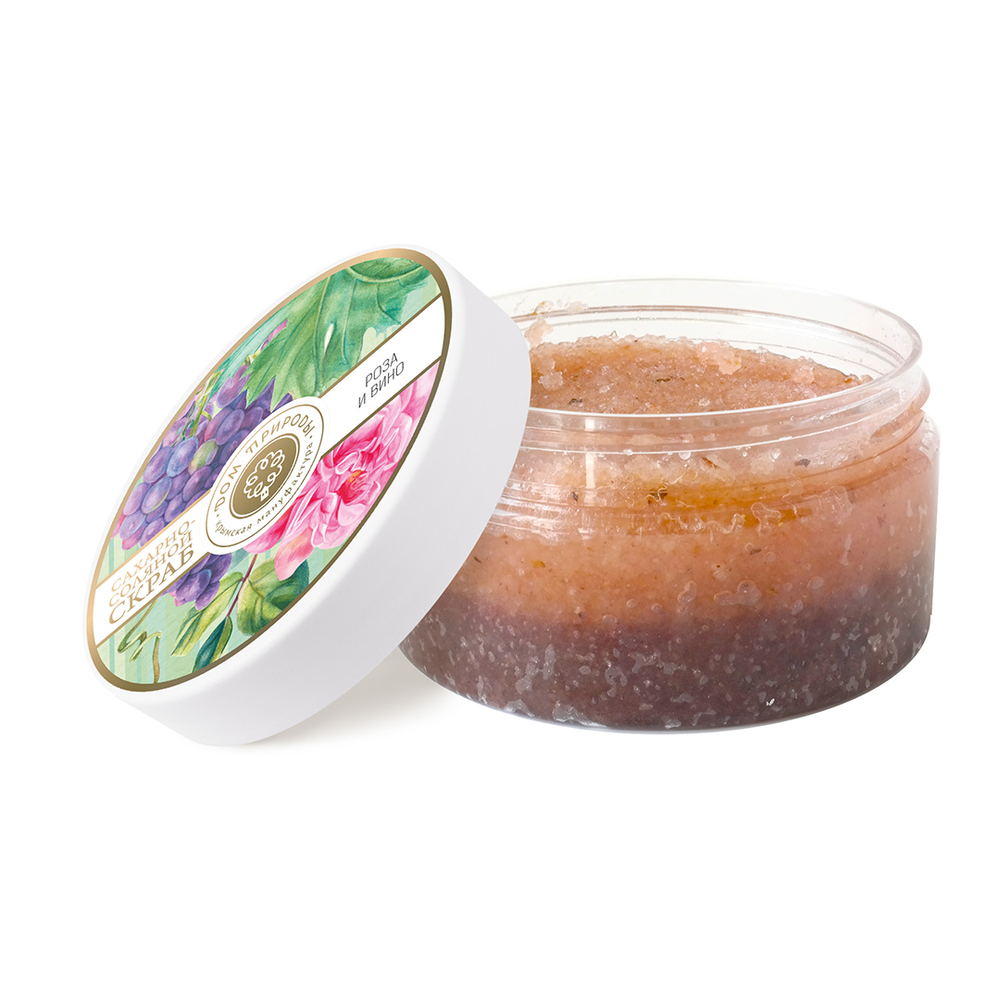 Скраб сахарно-соляной Роза и вино, 270 г (4,67 б)
