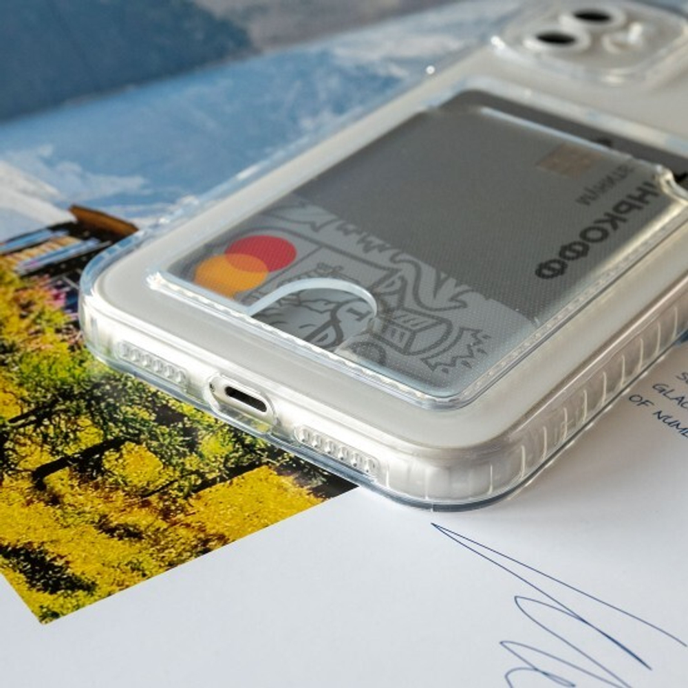 Силиконовый чехол для iPhone 11 с карманом для карт, 013019 CM