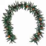 Гирлянда хвойная «Морозное утро» 2,7 м (220 веток) ПВХ, белый иней, шишки, ягоды