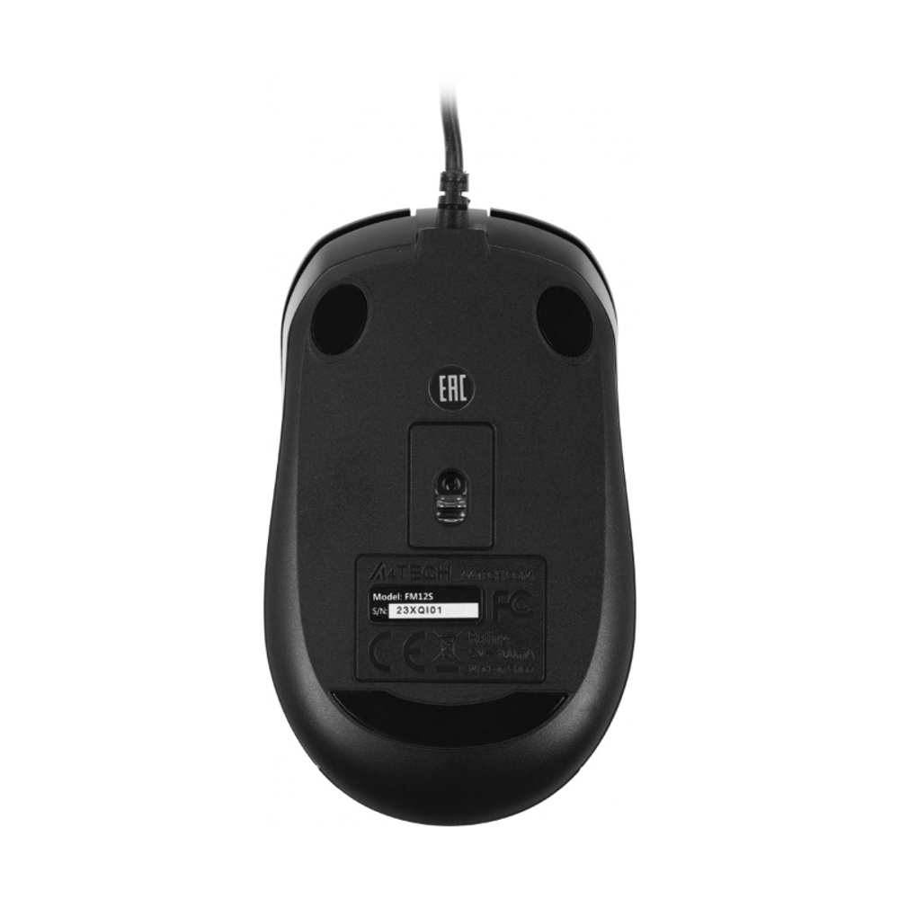 Мышь A4Tech Fstyler FM12S, черная, USB, Бесшумная