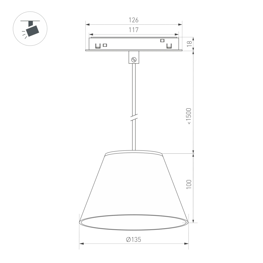 Светильник MAG-ORIENT-OLLAS-HANG-5W Day4000 (BK-GR, 80 deg, 48V) (Arlight, IP20 Гипс, 3 года) 036386