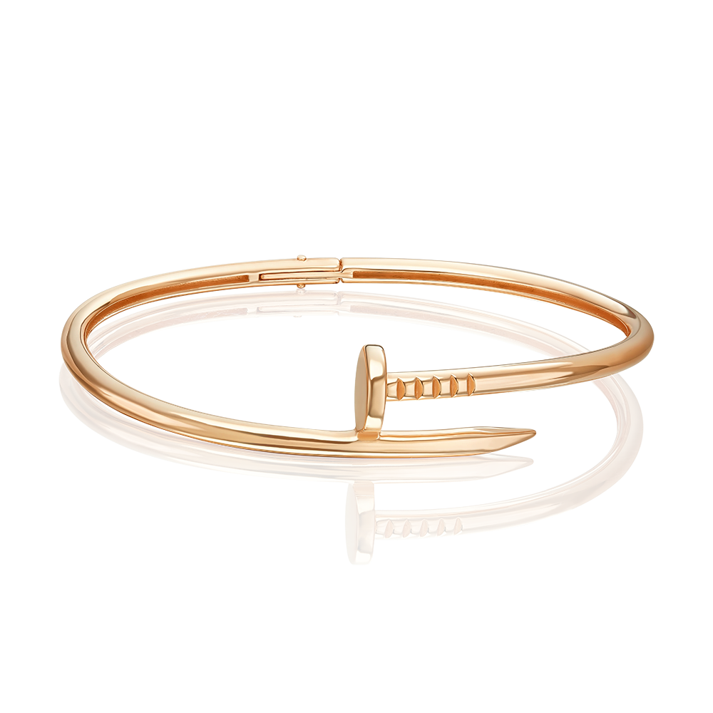 Браслет «Гвоздь» жесткий из красного золота