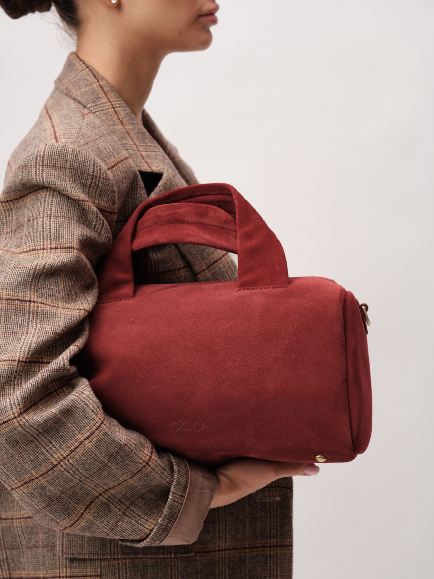 Замшевая сумка DBR 31378 красное вино