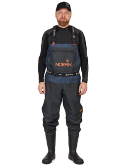 Полукомбинезон забродный Norfin PILOT BOOTFOOT р.43-M с сапогами резина