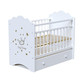 Кроватка детская ВДК Baby Vintage (белый) маятник поперечный, ящик