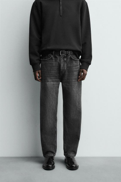ZARA ДЖИНСЫ STRAIGHT ANKLE FIT, ЧЕРНЫЙ