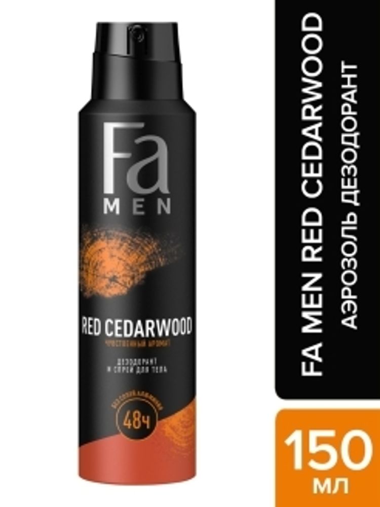 Fa Men Дезодорант-антиперспирант спрей Red Cedarwood, с ароматом кедра и винтажного виски, 150 мл