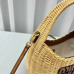 Miu Miu Wander Wicker Hobo Bag