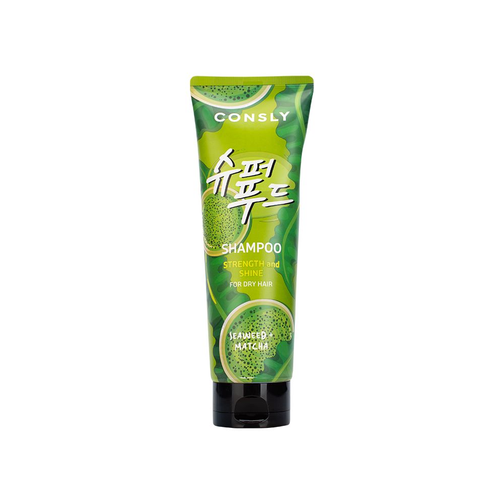 Шампунь с экстрактами водорослей и зеленого чая матча CONSLY Shampoo Strength Shine 250 мл