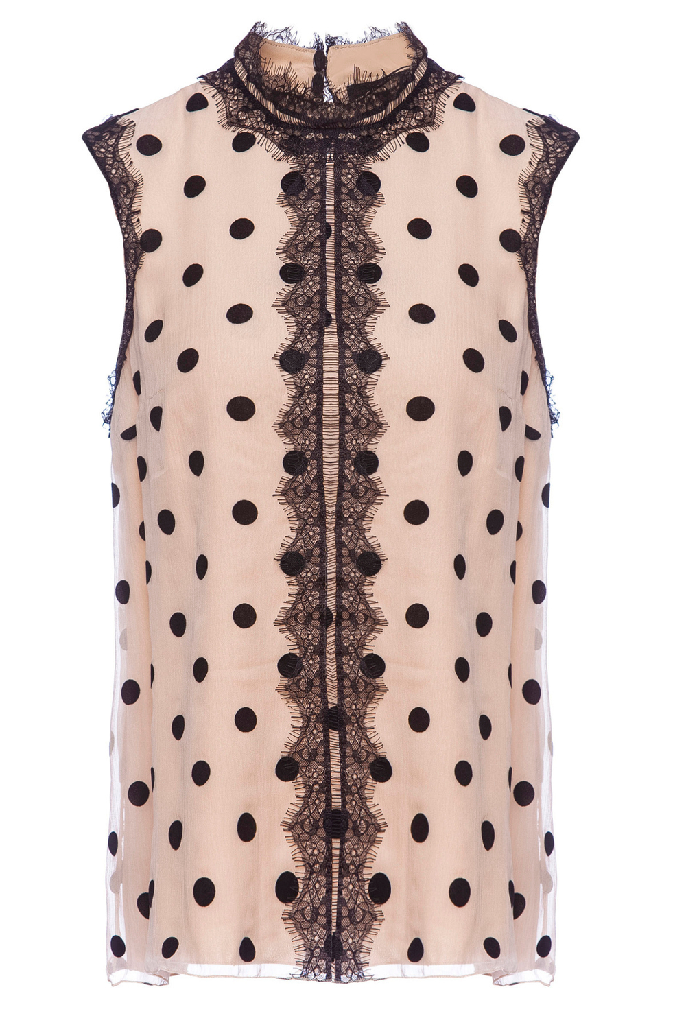 Шелковый топ в горошек