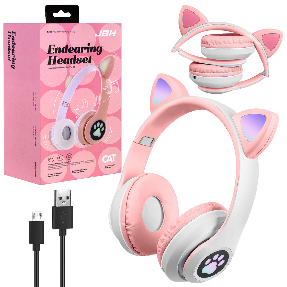 Полноразмерные Bluetooth  наушники Cat STM-28 JBH (розовый)
