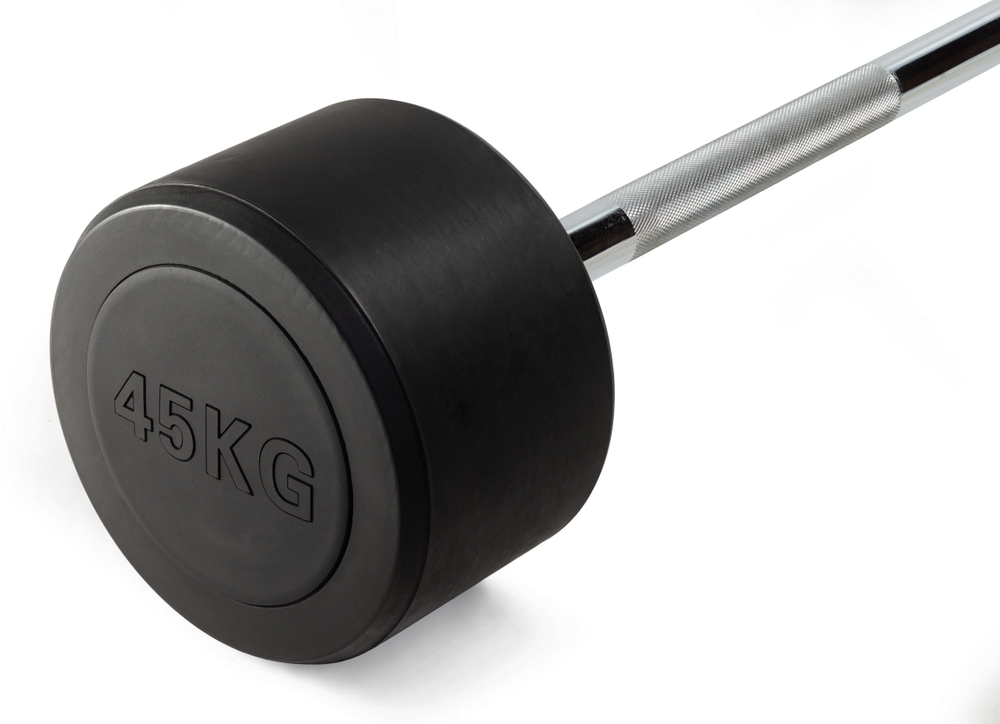 Штанга неразборная обрезиненная 45 кг. Прямой гриф. VictoryFit VF-DX4450