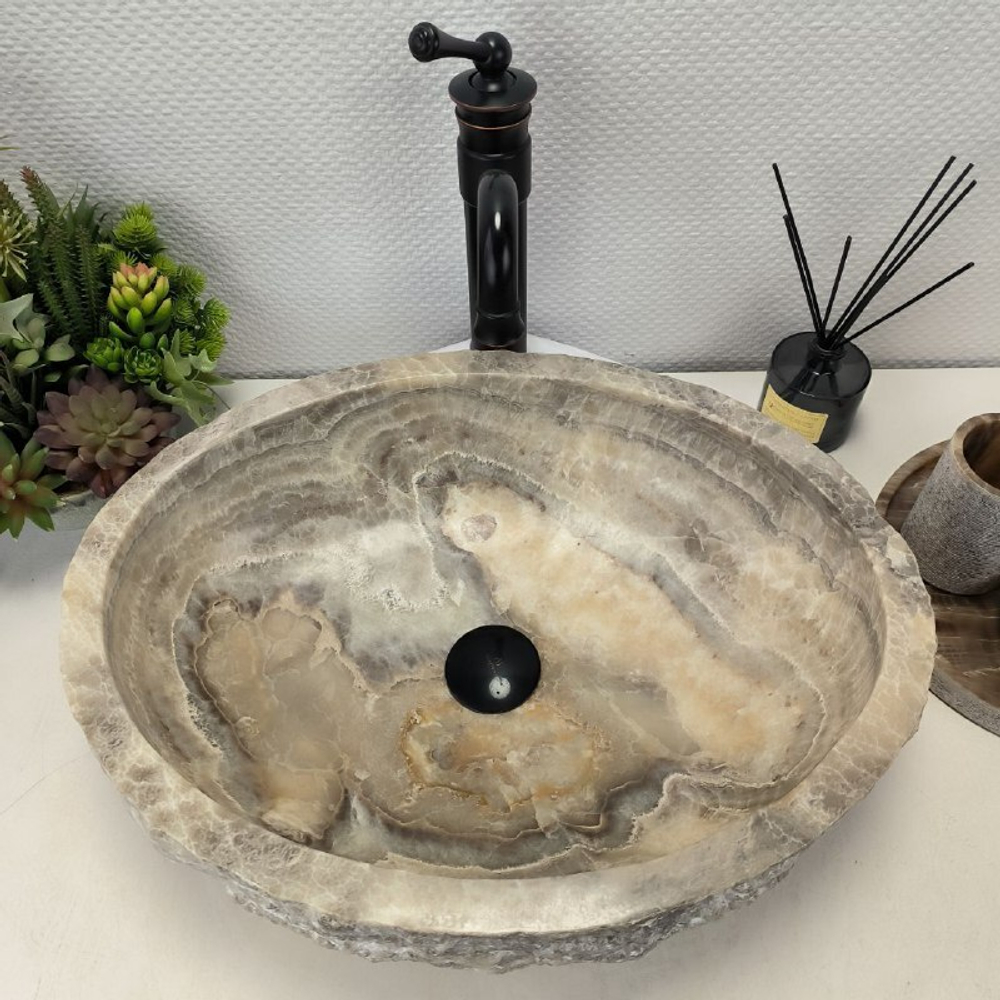 Раковина из оникса Erozy Grey EO-62226 51*39*15 0096