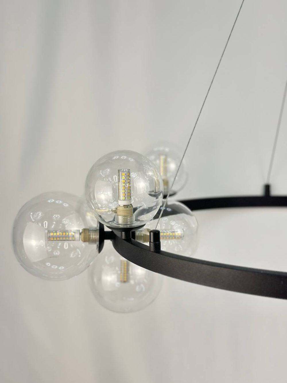 Люстра подвесная Lanbos Bubbles, 24 лампы G9, 300 Вт LED, до 40 кв м, черная