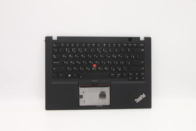 Верхняя панель с клавиатурой (топкейс) для ноутбука Lenovo T490s  раскладка - русская, с подсветкой, черная, без отпечатка пальца (02HM226), оригинал