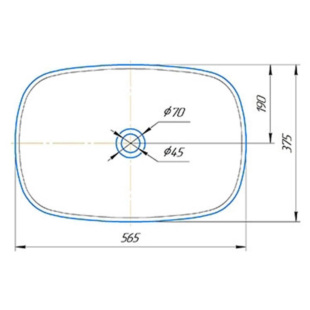 Раковина накладная на столешницу "Купер-56*38" ш*г (Kirovit)